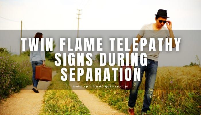 two people walking down a path with the caption twin flame telepathy signs during separation