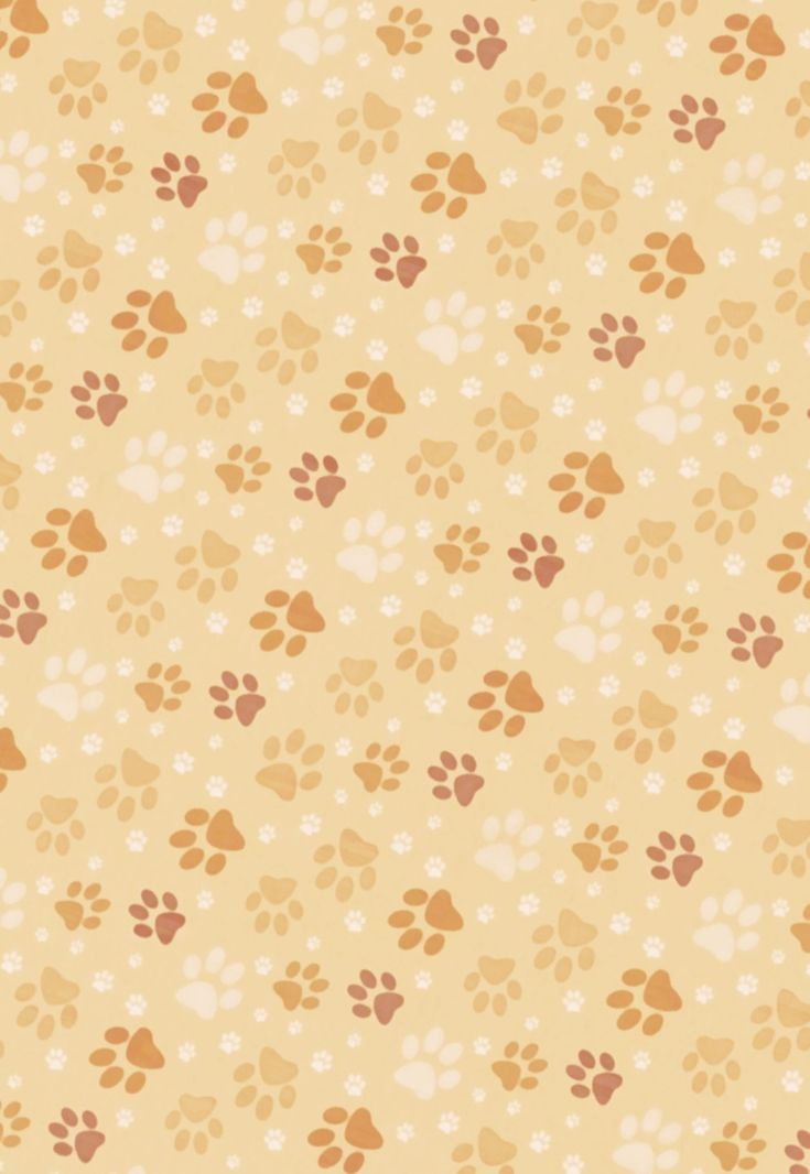 an orange and brown dog paw print background