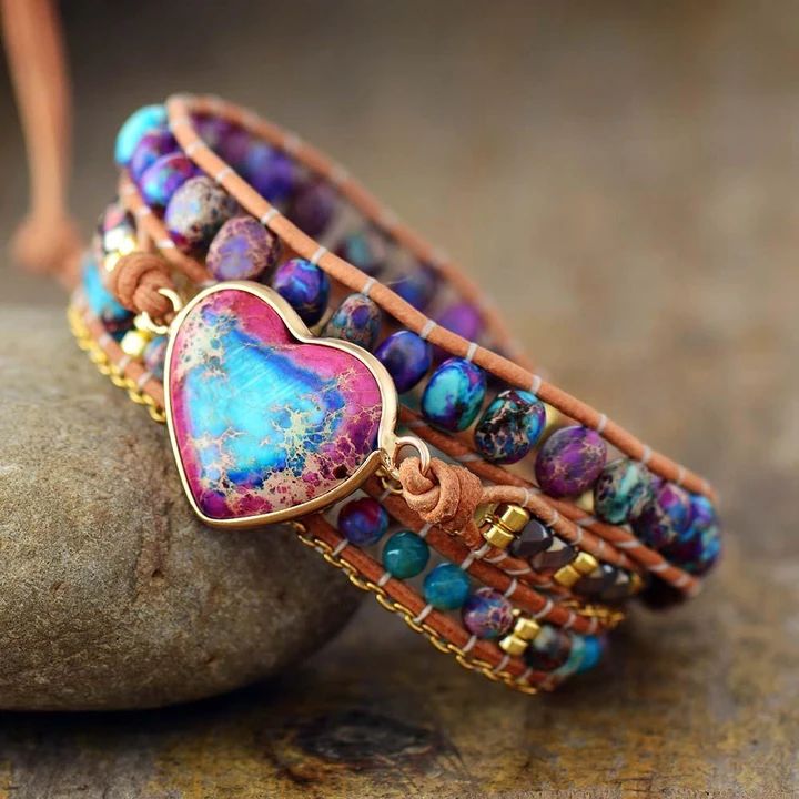 Nurturing Love Imperial Jasper Bracelet – Ananta Stones Jasper Bracelet, Jasper Stone, Ocean Jasper, Agate Stone, Plexus Products, Wrap Bracelet, Turquoise Bracelet, Cuff Bracelets, Beautiful Jewelry