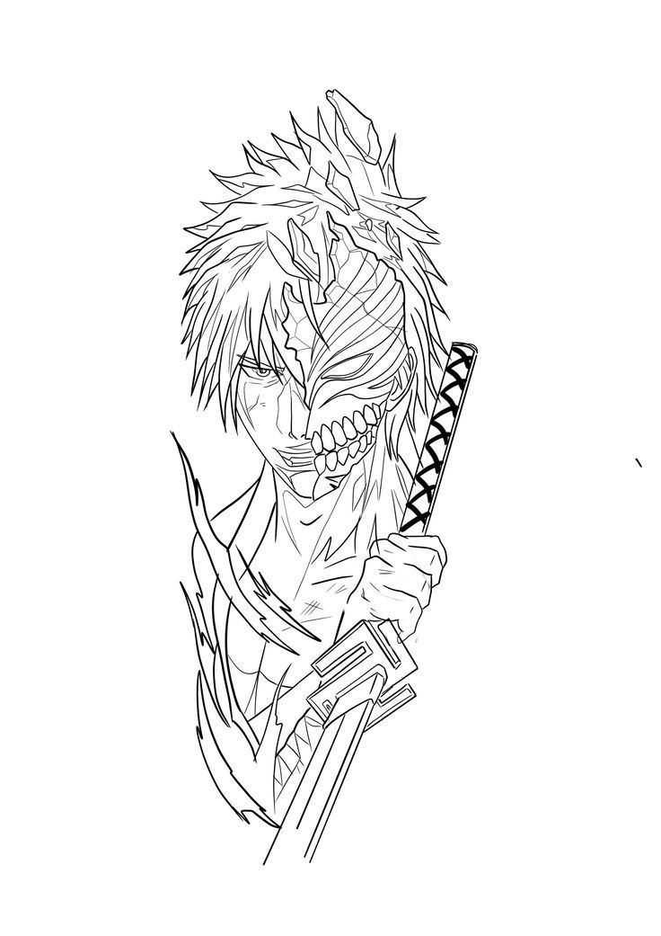 Ichigo Tattoo Ideas, Bleach Tattoo, Ichigo Kurosaki Wallpaper, Manga Coloring Book, Tattoos Inspiration, Manga Tattoo, Naruto Sketch Drawing, Naruto Tattoo, Chicano Art Tattoos