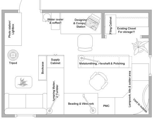 a floor plan for a living room and bedroom