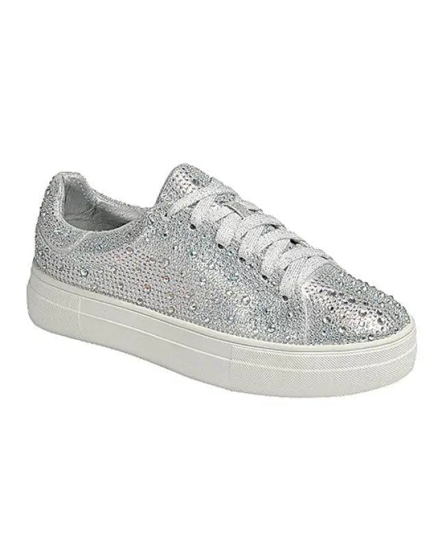 LOW TOP, LACED SNEAKERS WITH RHINESTONE DETAILS Style: CASUAL, SPORTY,SNEAKERS Embellishment: RHINESTONE Length: 3.75" Closure: LACE UP Heel Height: 1.5" Width: 3.5" Material Composition: ARTIFICIAL LEATHERCare Instructions: HAND WASH ONLY Sporty Sneakers, Lace Sneakers, Loafer Mules, Casual Sporty, Shoes With Jeans, Lace Up Heels, Jeans Dress, Low Top, Bag Sale