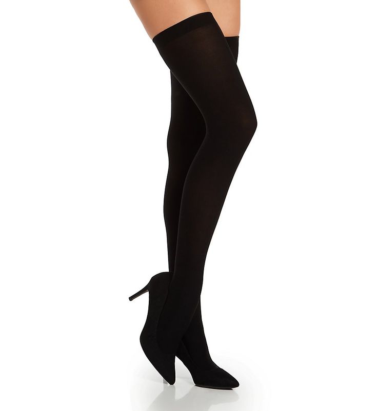 Love this thigh high that feels and looks fabulous, with a stay-put, dig-free band at top and opaque coverage. Made from nylon and elastane with a silicone band. Tall, ribbed band at top is backed with silicone to keep the thigh highs from slipping down. Opaque coverage. Sandalfoot toe seam for wear with many types of shoes. One pair. Commando Women's Ultimate Opaque Thigh Highs in Black (HTH01) | Size Small/Medium | HerRoom.com High Stretch Thigh High Hosiery For Night Out, Sleek Fitted Thigh High Legwear, Thigh High Legwear For Night Out With High Stretch, Fitted Thigh-high Hosiery For Night Out, Fitted Thigh High Legwear For Night Out, Fitted Thigh High Hosiery For Night Out, High Stretch Thigh High Legwear For Night Out, High Stretch Sleek Thigh High Hosiery, Fitted Knee-high Legwear For Night Out