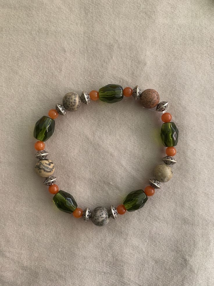 forest vibe beaded bracelet. 6in Clay Bracelet, Cute Bracelets, Beaded Bracelet, Arm Band, Selling On Etsy, Sell On Etsy, Jewelry Bracelets, Beaded Bracelets, Forest