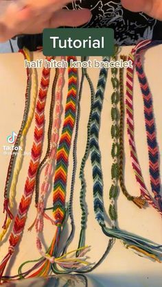 a person is holding several different colored braids in their hands with the text, how to make your own braided bracelets