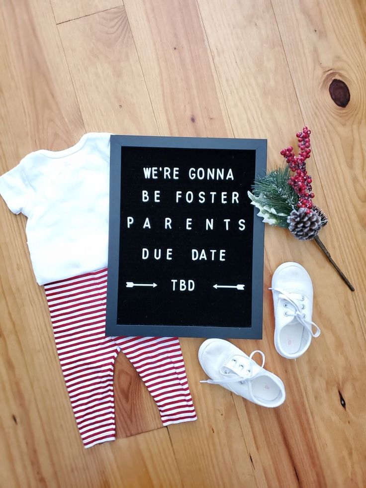 a sign that says we're going to be fosterer parents due date tbd