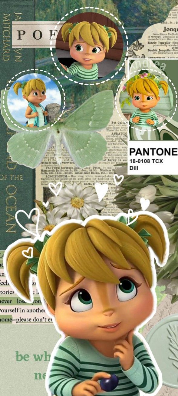 an image of a cartoon character with flowers on it's head and the words pantone