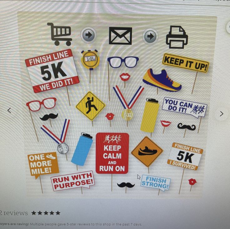 a bunch of signs that are on top of a computer screen