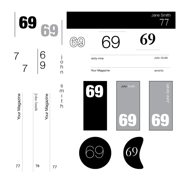 the numbers and symbols are displayed in black and white, as well as an information sheet