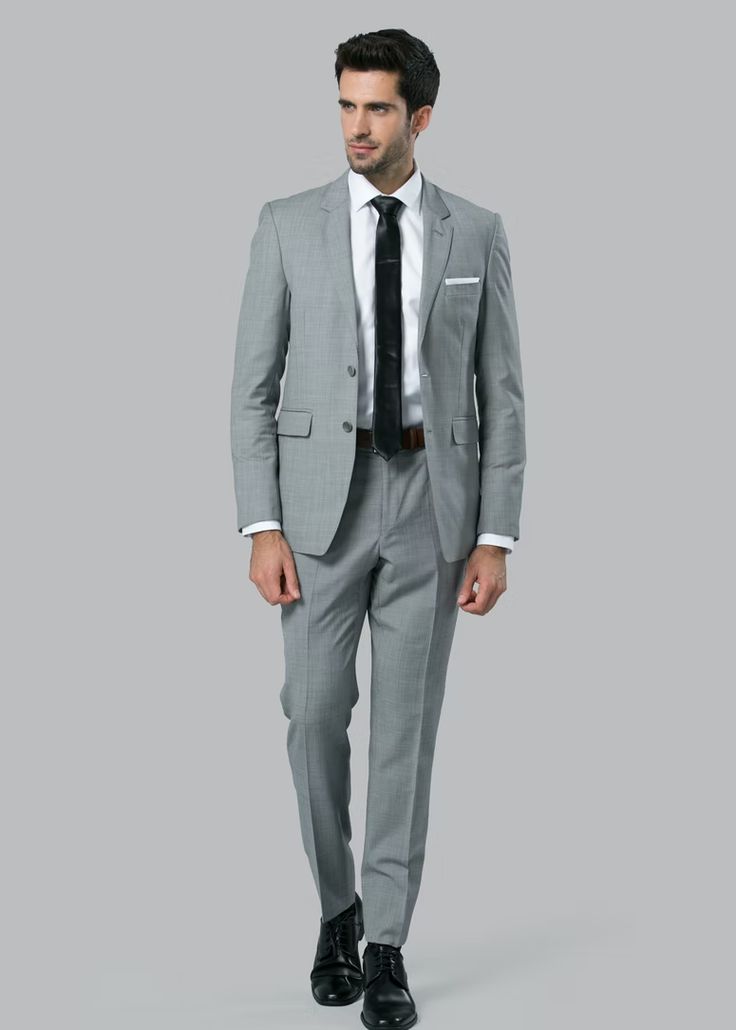 Gray Suit Rental | Menguin | Gray Wedding Suit Rental Gray Notch Lapel Tuxedo For Formal Occasions, Gray Notch Lapel Tuxedo For Formal Events, Gray Tuxedo Suit For Formal Occasions, Semi-formal Gray Tuxedo With Notch Lapel, Gray Tuxedo Blazer With Notch Lapel, Gray Notch Lapel Tuxedo For Semi-formal Occasions, Gray Notch Lapel Tuxedo For Semi-formal Events, Classic Gray Suit With Single Button, Gray Notch Lapel Tuxedo