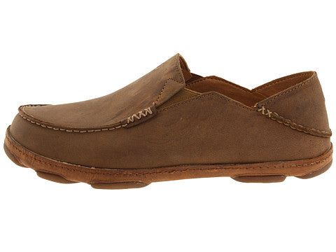 This product is a clearance product. All sales are final on clearance merchandise. OluKai Moloa Shoes for Men Product Overview: The OluKai Moloa Shoes for Men have a convertible heel that coverts from a shoe to a slip-on with their patented drop-in heel. They have an antiqued waxed full-grain leather upper with hand sewn moccasin stitching. They are lined with a moisture wicking Dri-Lex microfiber suede interior and an EverFit cushioned anatomically correct footbed with Dri-Lex suede top cover t Rugged Slip-on Leather Shoes With Leather Footbed, Rugged Leather Slip-on Shoes With Leather Footbed, Brown Slip-on Loafers With Vibram Sole, Rugged Slip-on Leather Shoes With Leather Lining, Rugged Leather Slip-on Shoes With Leather Lining, Rugged Brown Loafers With Leather Footbed, Rugged Brown Loafers With Stitched Sole, Slip-on Leather Shoes With Vibram Sole, Rugged Brown Slip-on Loafers