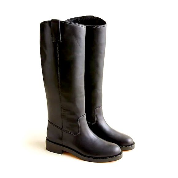 Buttery Leather Knee High Riding Boots In Black. Size 9.5. Lightweight With A Low Stacked Heel And A Wide Shaft, These Boots Are A Classic Winter Staple. Style Riding Boots, Knee High Riding Boots, Leather Riding Boots, Equestrian Style, 4 Photos, Stacked Heel, Shoes Heels Boots, Leather Fashion, Knee High Boots