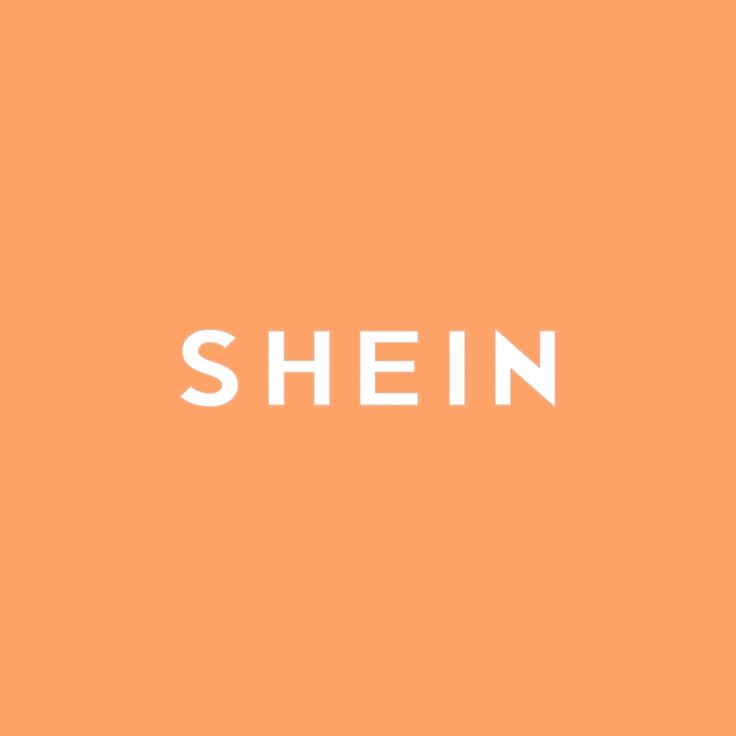 an orange background with the word shein written in white