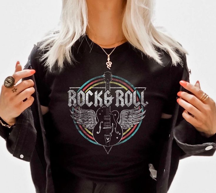 Shirt Says: Rock & Roll SHIRTS USED: -Bella + Canvas Unisex Jersey Short-Sleeve T-shirt -52% Combed Ringspun Cotton, 48% Polyester -Crew Neck Style -Soft and High Quality Fabric -Commercial Grade Screen Print Transfer Design Note: These are unisex size shirts; Please review the size chart measurements in the fourth listing picture to get the best fit for you! O R D E R - P R O C E S S: -Choose the shirt size and color from the drop down menu above {shirt color chart is available in the third & f Greek Life Shirts, Screen Print Transfer, Print Transfer, Bella Canvas Tees, Rock Shirts, Rock Roll, Rock N, Screen Print, Shirt Color