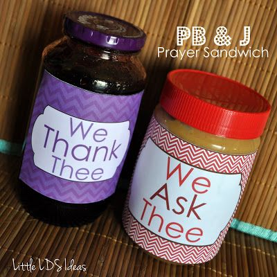 two jars that say we ask thee and one with the words prayer, pray & sandwich