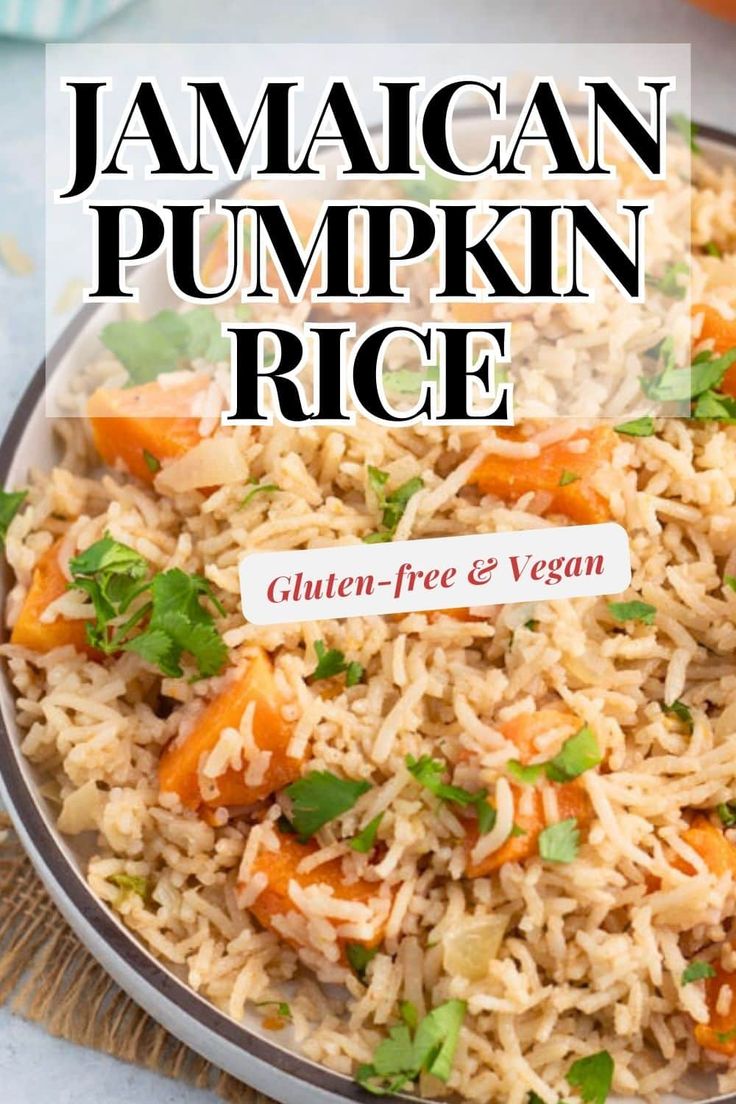 jamaican pumpkin rice with cilantro and vegan