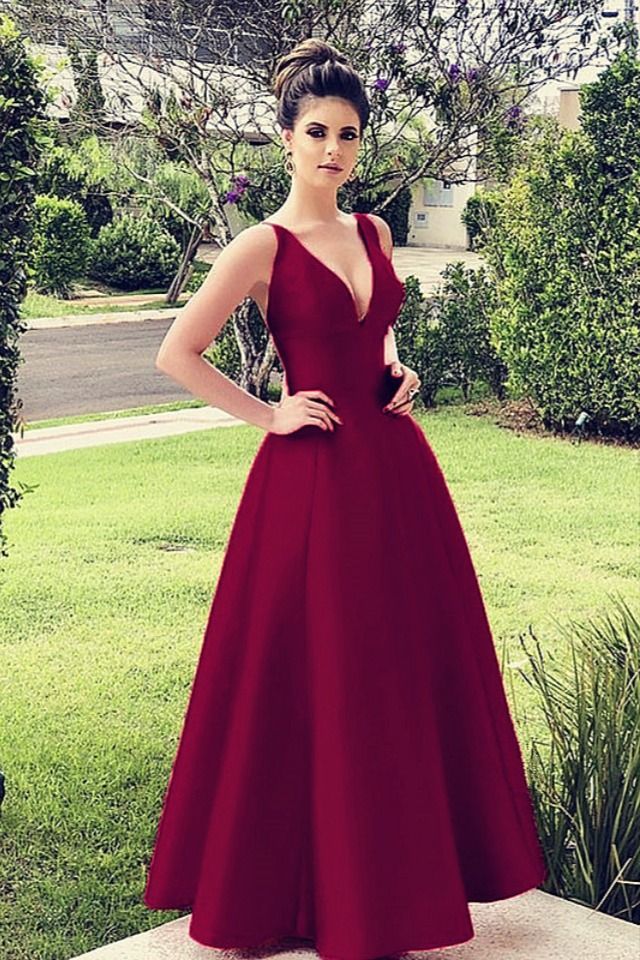 Burgundy Satin Bridesmaid Dresses V Neck Floor Length Formal Gown For Wedding Party Bridesmaid Dresses Floor Length, Dresses Floor Length, Satin Gowns, Burgundy Bridesmaid, Burgundy Bridesmaid Dresses, Prom Dresses Sleeveless, Satin Bridesmaid Dresses, Satin Prom Dress, Evening Formal