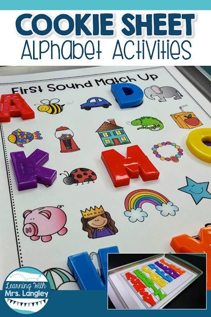 cookie sheet alphabet activities for kids to play with