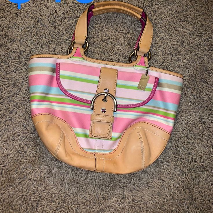 Vintage Coach Purse Never Used Coach Spring Satchel Bag, Spring Coach Satchel Bag, Chic Coach Bags For Spring, Pink Shoulder Bag For Spring Errands, Pink Bags For Spring Errands, Coach Spring Tote Shoulder Bag, Coach Bags For Everyday Spring Use, Coach Everyday Bags For Spring, Spring Coach Everyday Bags