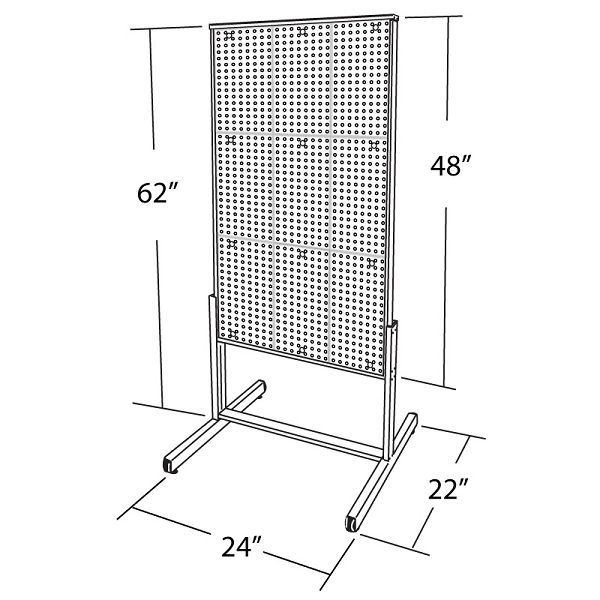 a drawing of a standing screen with measurements for the back and sides, as well as numbers