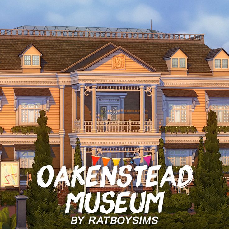 an animated image of a house with the words oakstead museum on it