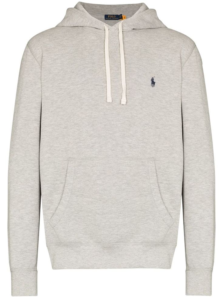 heather-grey cotton-blend mélange effect signature Polo Pony motif drawstring hood long sleeves front pouch pocket straight hem Kawaii Logo, Polo Hoodie, Polo Ralph Lauren Hoodie, Polo Ralph Lauren Sweatshirt, Grey Hoodie Men, Polo Ralph Lauren Sweater, Polo Pony, Ralph Lauren Logo, Cotton Farming