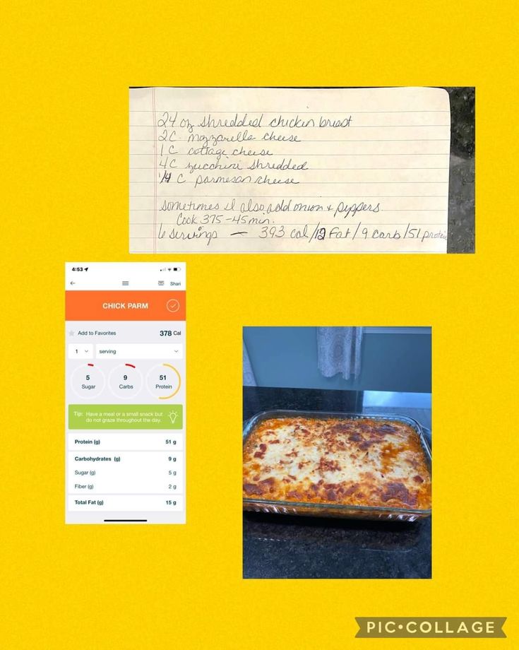 a recipe book with pictures of food and notes on the cover, including pizzas