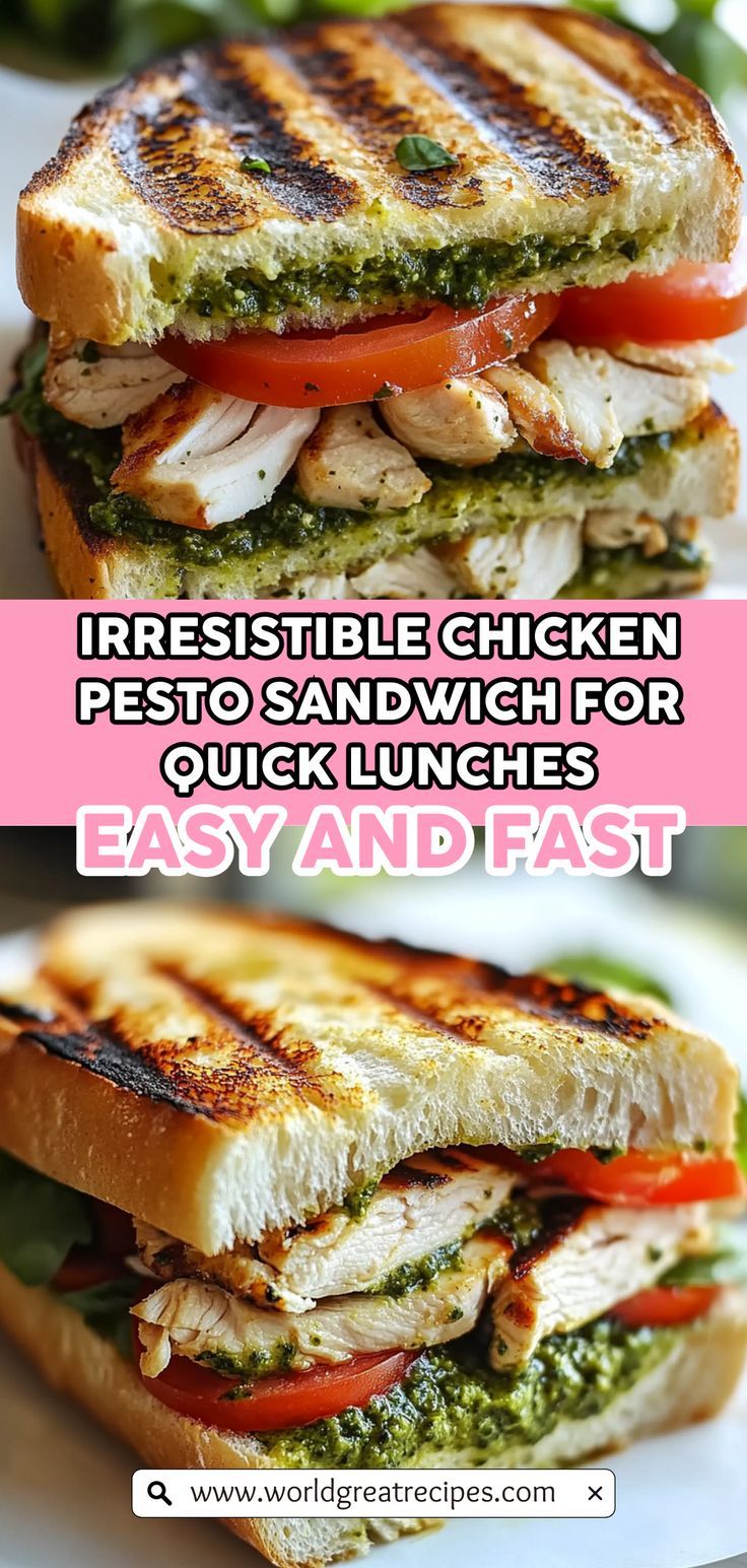 grilled chicken pesto sandwich for quick lunches easy and fast