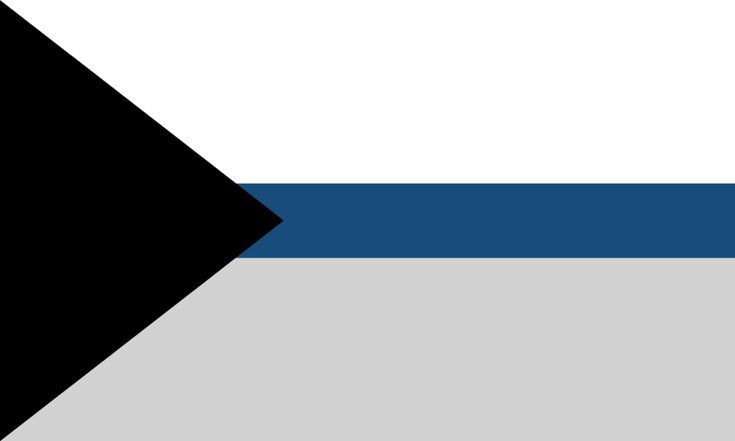 an image of a black and white arrow with blue stripes on it's side