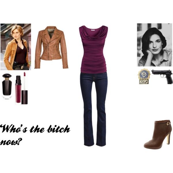 Detective Olivia Benson by madison-mh on Polyvore featuring H&M, 7 For All Mankind, Banana Republic, Laura Mercier, Victoria's Secret and POLICE Olivia Benson Outfit Inspiration, Olivia Benson Outfit, Law And Order Svu Shirts, Iconic Clothes, Aria Montgomery Outfits Polyvore, Detective Outfit, Law And Order Svu Olivia Benson, Character Styles, Tv Character