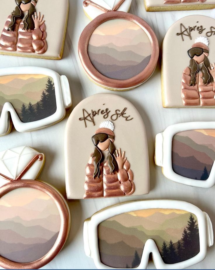 decorated cookies with sunglasses and an image of a person on the front one is for arrigge