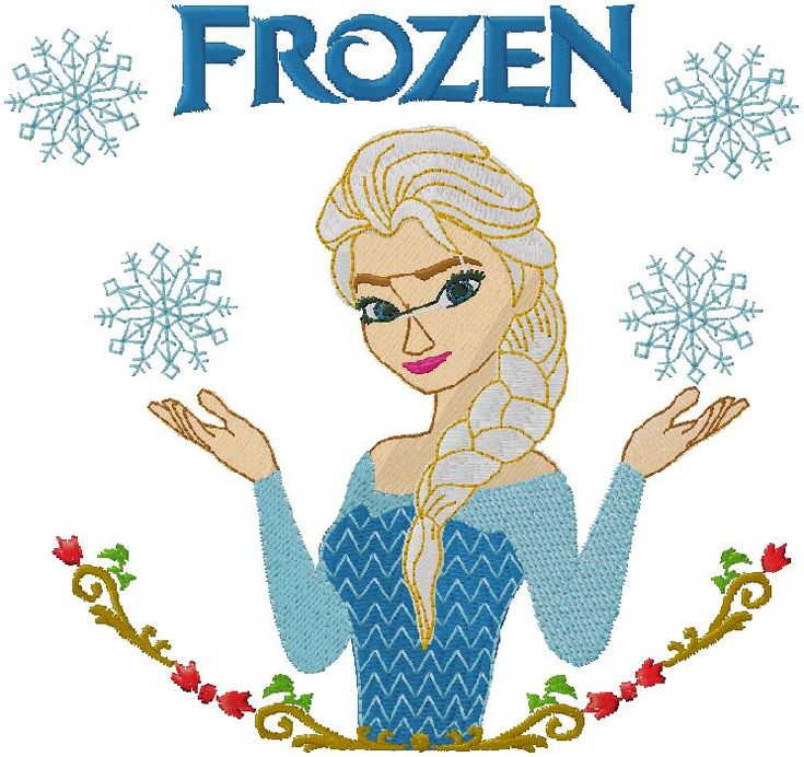 the frozen princess is holding her hands out in front of snowflakes