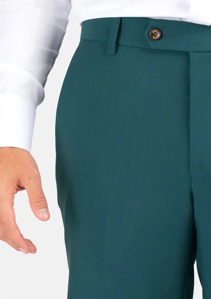 Boldly refined and fashion forward, the Diamantia Teal Stretch Pants are crafted from unique stretch cotton fabric for extra comfort in an eye-catching and polished color that's sure to get attention. Classic Green Stretch Bottoms, Fitted Green Tapered Leg Chinos, Fitted High-waisted Cotton Chinos, High-waisted Cotton Chinos, Fitted Cotton Ankle-length Pants, Fitted Cotton Ankle-length Bottoms, Fitted Green Cotton Dress Pants, Green Fitted Cotton Dress Pants, Formal Stretch Green Pants