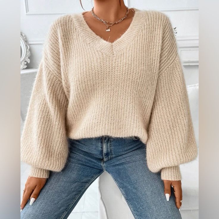 Shein Brand New Ribbed Knit Sweater. Smoke And Pet Free. Fits Like An Xl Soft Oversized Sweaters, Cute Knited Sweaters, Chunky Winter Sweaters, Cute Sweaters For Teen, Fall Cute Sweaters, Women Sweaters Winter Cardigans, Cute Sweaters For Winter, Cute Outfits For The Winter, Fall Assesories