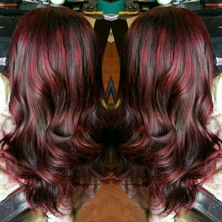 Red Hair With Highlights And Lowlights, Red Lowlights, Hair With Highlights And Lowlights, Oreo Hair, Red Balayage Hair, Red Hair With Highlights, Wine Hair, Hair With Highlights, Red Hair Inspo