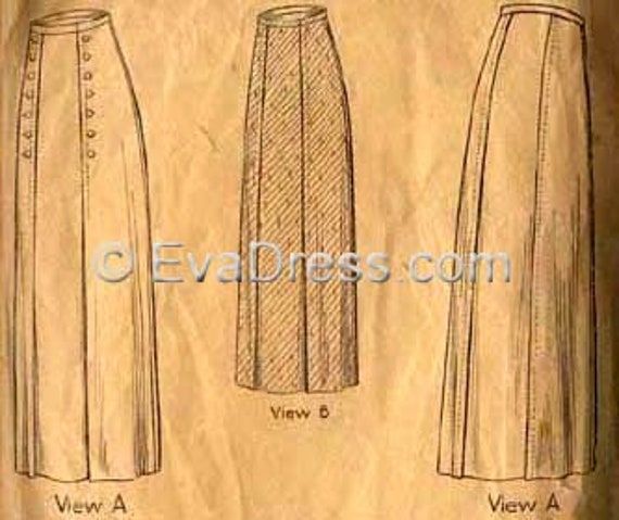 an old fashion sewing pattern for a skirt