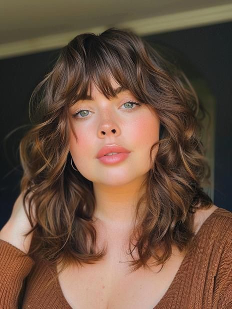 Trending Chubby Face Haircuts for 2024: Top Styles for a Flattering Look Womens Shorter Haircuts, Wide Round Face Hairstyles, Shag Bob Wavy Hair, Medium Hair Plus Size, Haircuts For Oblong Face Shape For Women, Haïr Cut For Round Face Wavy Hair, Wispy Bangs Plus Size, Long Hair With Bangs Round Face Plus Size, Plus Size Haircut Round Faces