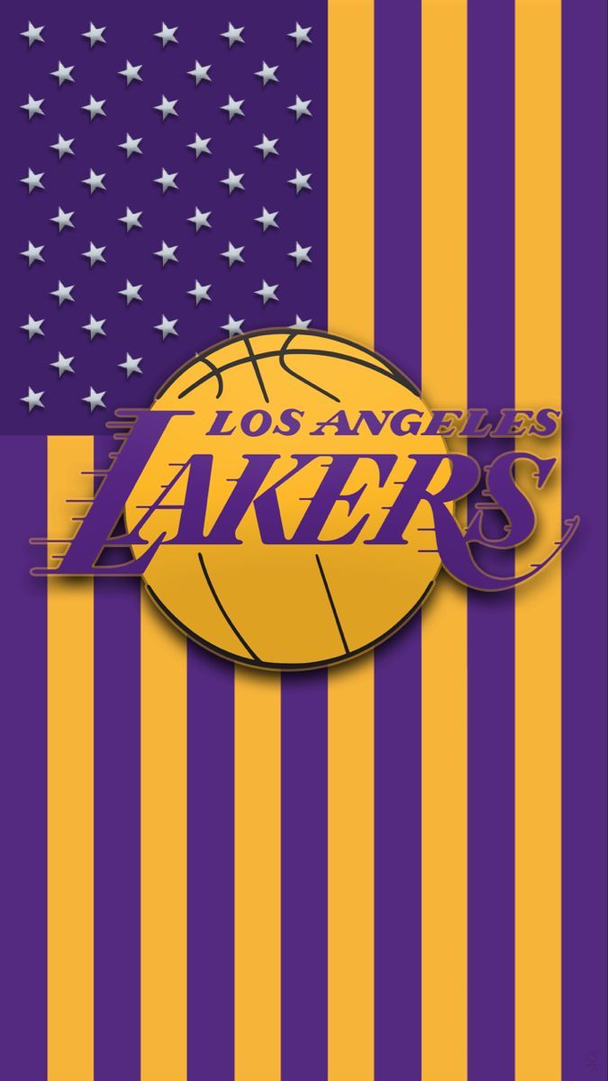 the los angeles lakers basketball team's logo on an american flag background