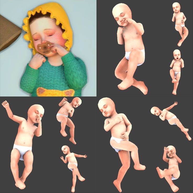 multiple images of babys in different positions and sizes, including the infant's head