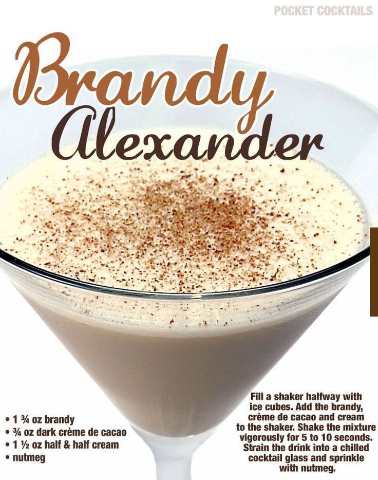 an advertisement for a drink called brandy alexandder, with information about the recipe