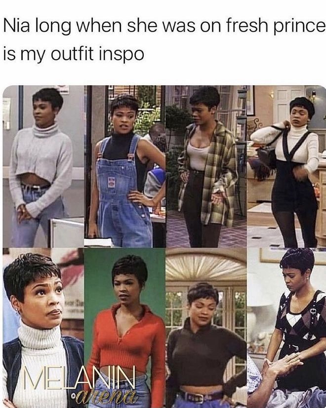 Nia Long 90s Outfits, Fresh Prince Of Bel Air Outfits, Black 90s Fashion, 90’s Outfits, Nia Long, 90s Inspired Outfits, Virgin Hair Bundles, 90s Looks, Fresh Prince