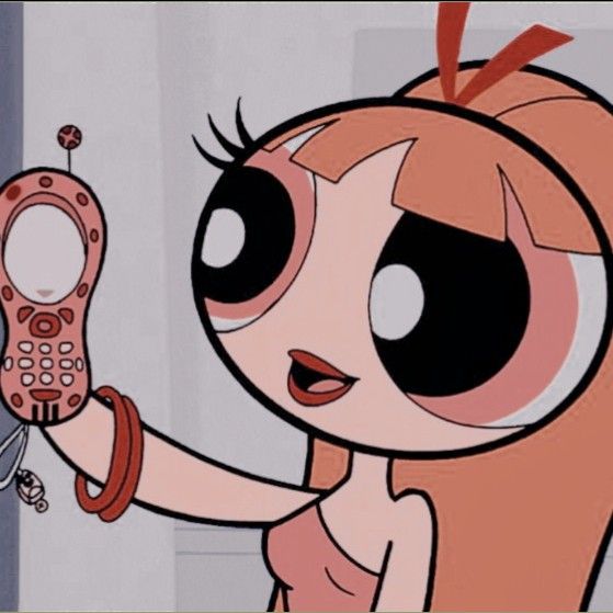 a cartoon character holding a remote control in her hand