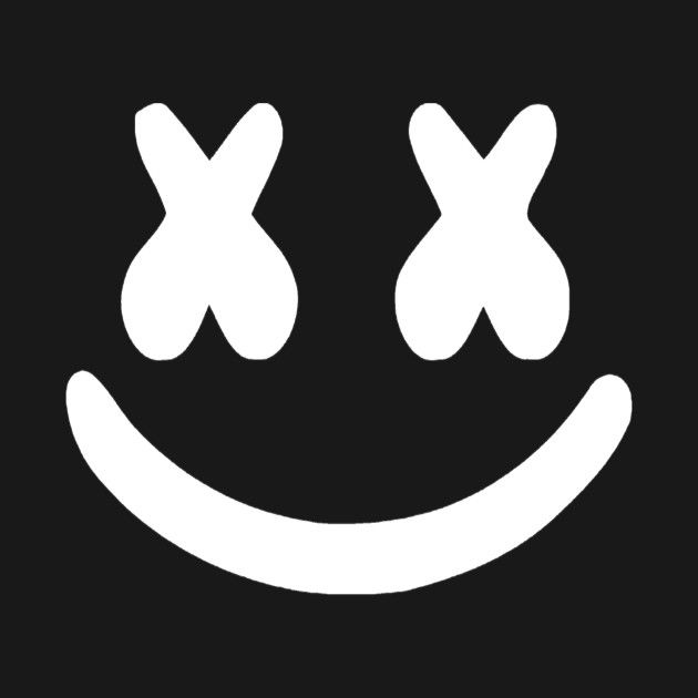 a black and white smiley face with two crosses on it