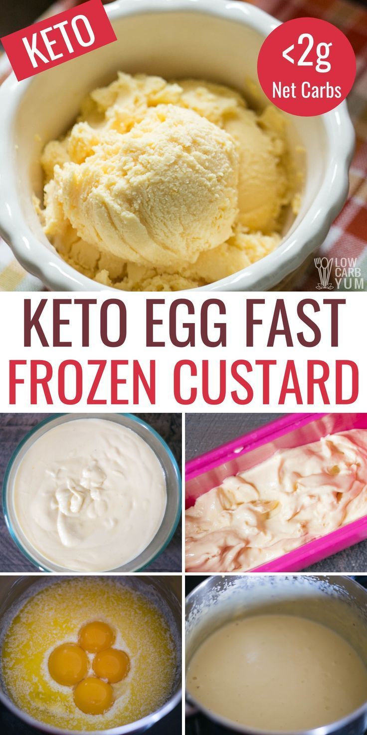 the keto egg fast frozen custard recipe is ready to be eaten and served