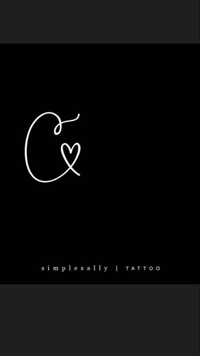 the letter c with a heart tattoo on it