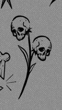 two skulls and three stars on a gray background