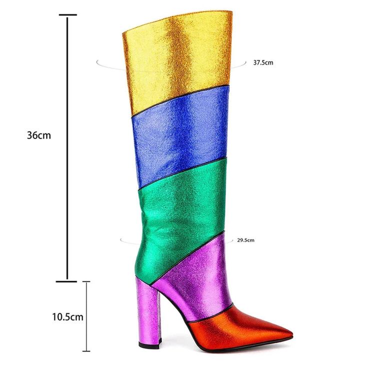 Women Pointed Toe Block Heel Boots Multicolor Handmade Colorful Patchwork Knee High Boots Boot Type: Modern Boots Shaft Material: Synthetic Outsole Material: RUBBER Upper Material: Synthetic Origin: Mainland China Season: Spring/Autumn Insole Material: PU Heel Type: Round Heels Lining Material: LYCRA Boot Height: Knee-High Item Type: BOOTS Fashion Element: Mixed colors Department Name: ADULT Toe Shape: Pointed toe Heel Height: High (5cm-8cm) With Platforms: No Style: Concise is_handmade: Yes Pattern Type: Solid Model Number: 1005005598999948 Fit: Fits true to size, take your normal size Closure Type: SLIP-ON Heel Height: 10.5 CM Packaging: With dusting bags and Box Important Note（size) 1.Please noted size will have 1-5mm error as handmade.onlymaker shoes are all handmade2.if your foot fat Round Heels, Rainbow Heels, Botas Chelsea, Pride Colors, Super High Heels, Drag Queens, Block Heel Boots, Rubber Shoes, Mixed Colors