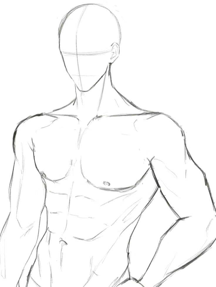 a drawing of a man with no shirt on