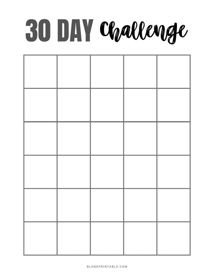 Printable 30 Day Challenge Tracker to track your progress. Blank monthly calendar planner for fitness, habit, goal. 30 Day Challange, Fitness Calendar, Challenge Template, Fitness Tracker Printable, Saving Money Chart, Monthly Goal, Table Template, Challenge Tracker, Tracker Free