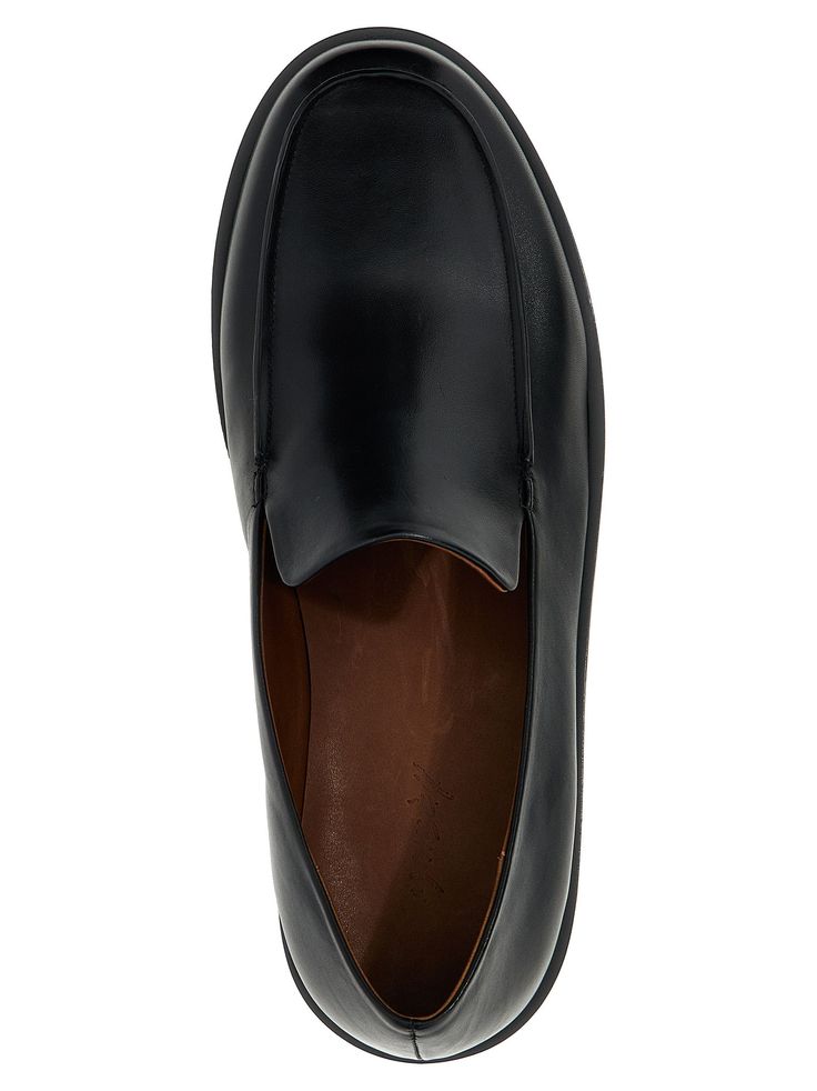 Slip-on Moc Toe Loafers For Office, Modern Moc Toe Slip-ons For Work, Office Loafers With Plain Toe And Rubber Sole, Business Slip-on Loafers With Rubber Sole, Office Slip-ons With Leather Lining And Plain Toe, Calf Leather Closed Toe Slip-ons For Work, Office Loafers With Textured Sole And Plain Toe, Office Plain Toe Loafers With Textured Sole, Office Slip-ons In Calf Leather